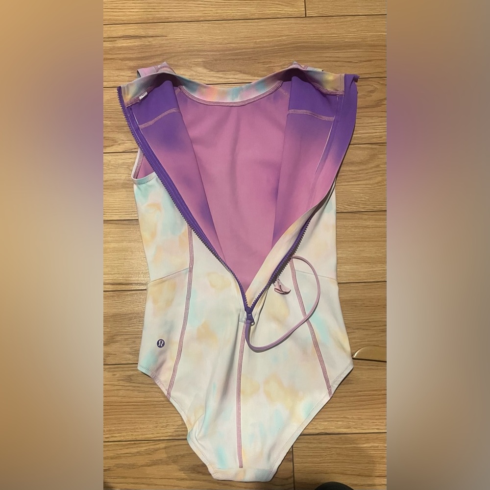 Lululemon Paddle swim suit Colorful Tie-Dye Sleeveless small bathing suit pocket - Picture 5 of 8